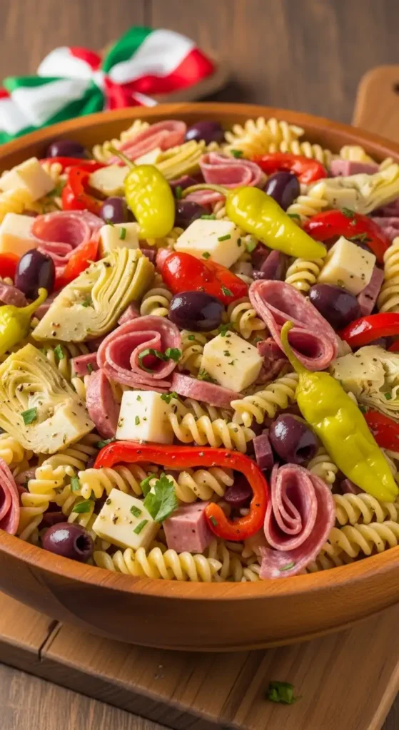 15 Best Summer Pasta Salad Recipes for Your Next Gathering 11 Italian antipasto pasta salad loaded with salami, provolone, artichokes, and Italian dressing