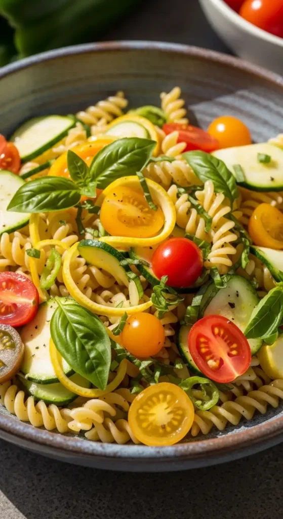 15 Best Summer Pasta Salad Recipes for Your Next Gathering 14 Fresh summer vegetable pasta salad with zucchini, squash, tomatoes, and herbs