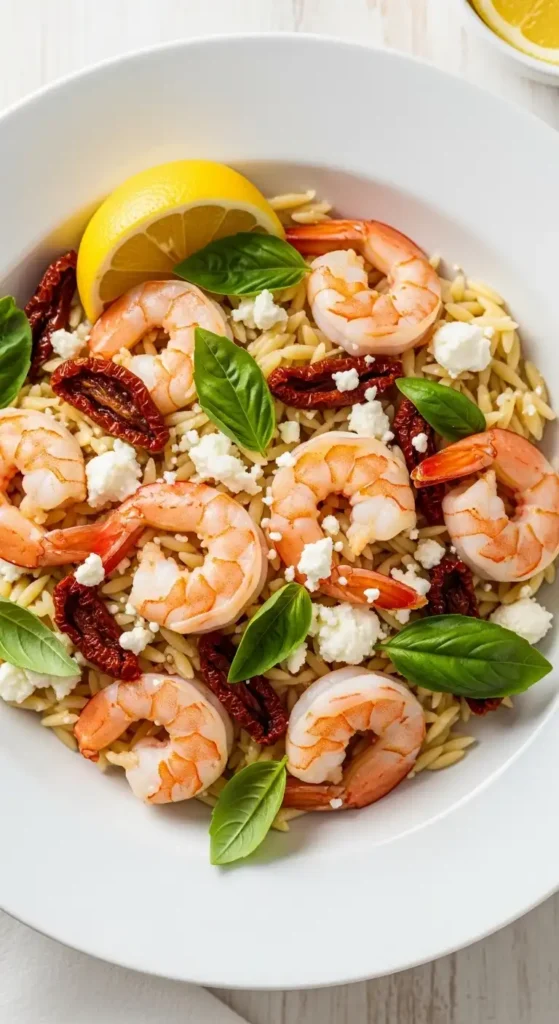 Mediterranean Diet Salad Bowl Recipes: 10 Healthy & Easy Ideas for 2026 10 Mediterranean shrimp bowl with orzo pasta, feta cheese, and fresh basil