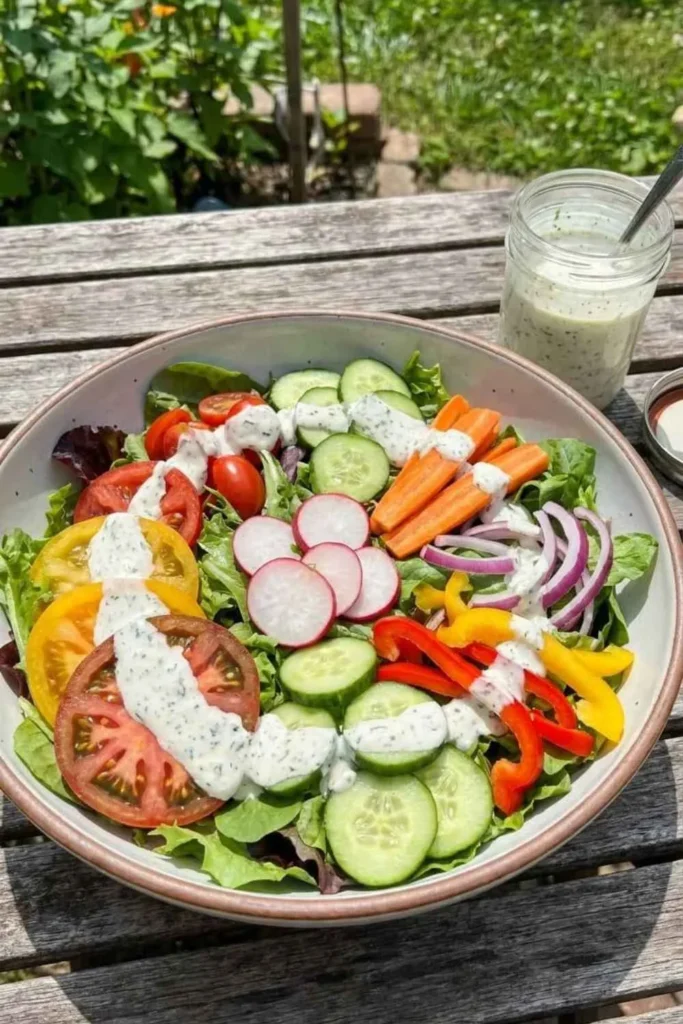 15 Best Summer Salad Recipes with Fresh Vegetables 15 Classic garden salad with fresh vegetables and homemade ranch dressing