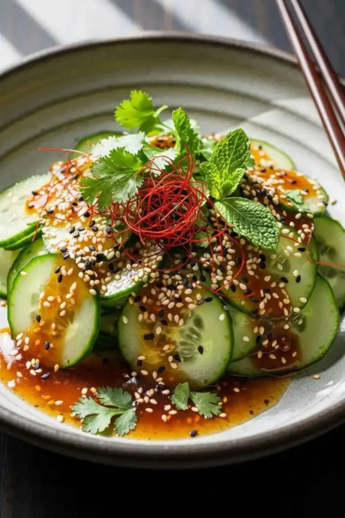 15 Best Summer Salad Recipes with Fresh Vegetables 2 Asian-inspired summer cucumber salad with sesame dressing