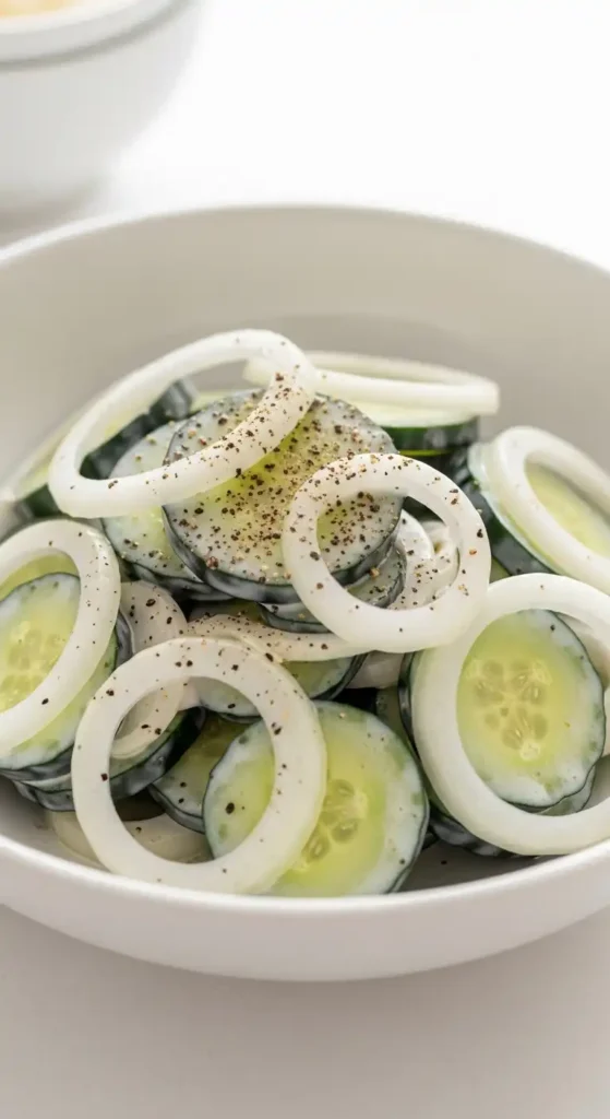 18 Cucumber Salad Recipes (Fresh & Easy!) 9 Classic cucumber onion salad with creamy dressing and black pepper