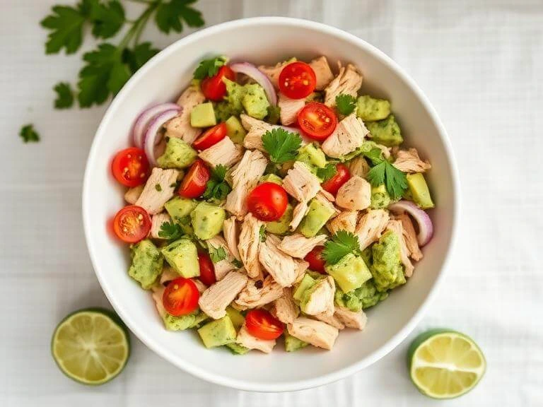 Creamy Avocado Chicken Salad - No Mayo, Done in 15 Minutes! 1 Healthy Avocado Chicken Salad – No Mayo Recipe