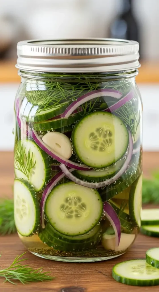 18 Cucumber Salad Recipes (Fresh & Easy!) 13 Marinated cucumber salad in glass jar with herb vinegar marinade