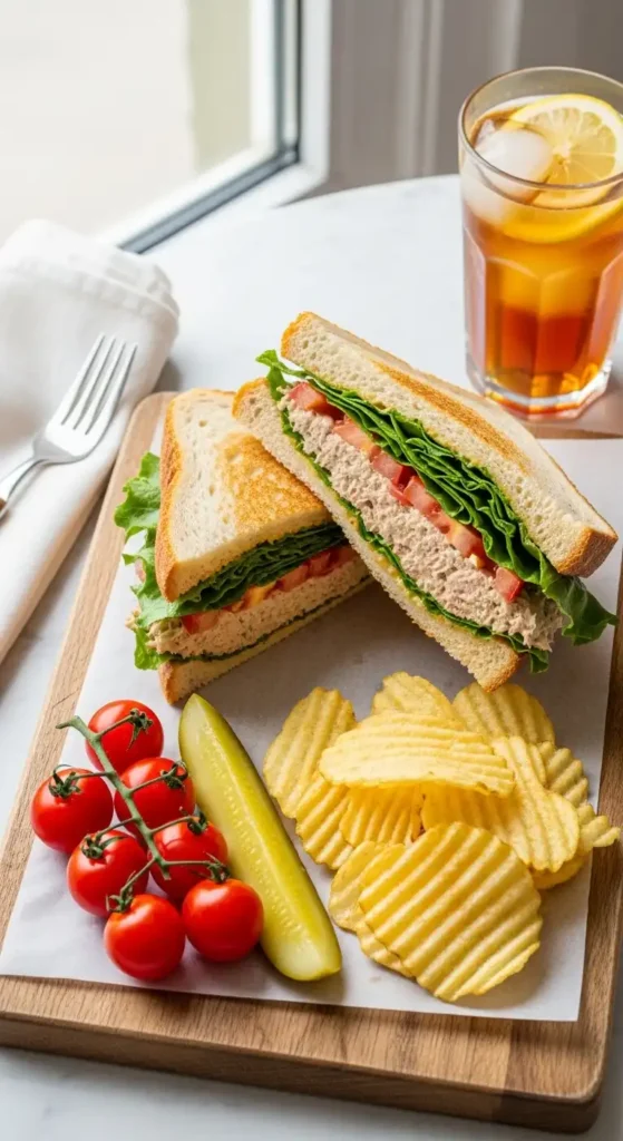 The Best Tuna Salad Sandwich Recipe (Ready in 10 Minutes!) 2 healthy tuna salad sandwich on a plate