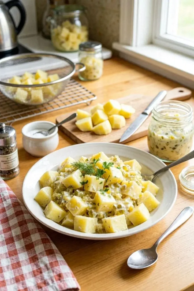 15 Potato Salad Recipe Ideas to Fill Your Summer Salad Bowl 14 Simple 4-ingredient potato salad highlighting minimalist clean eating.