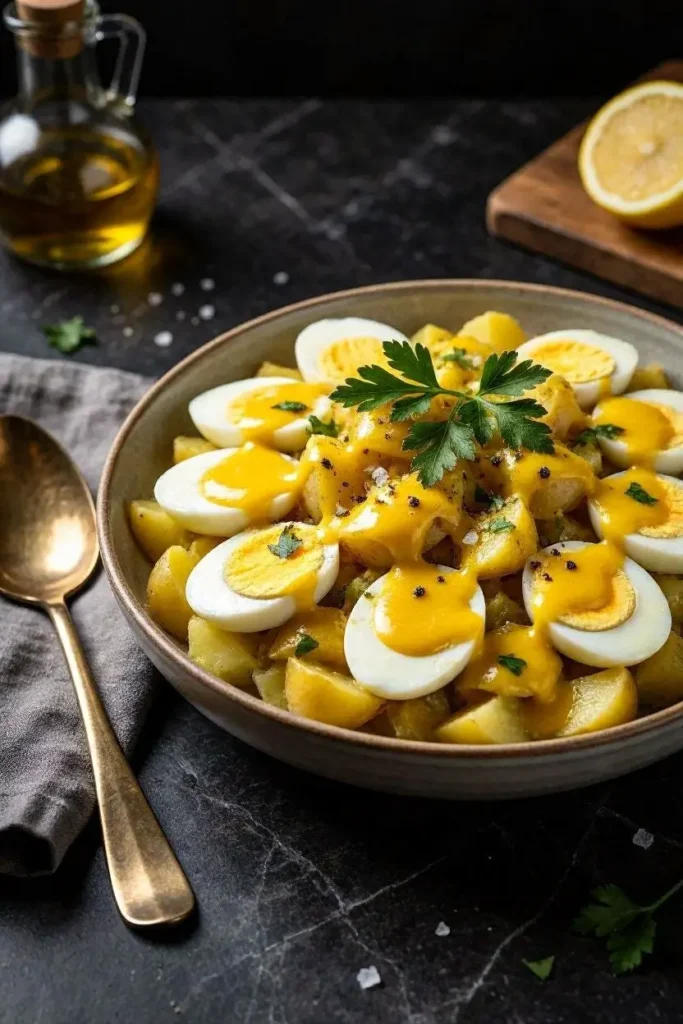15 Potato Salad Recipe Ideas to Fill Your Summer Salad Bowl 8 Tangy yellow mustard potato salad heavily packed with sliced eggs.