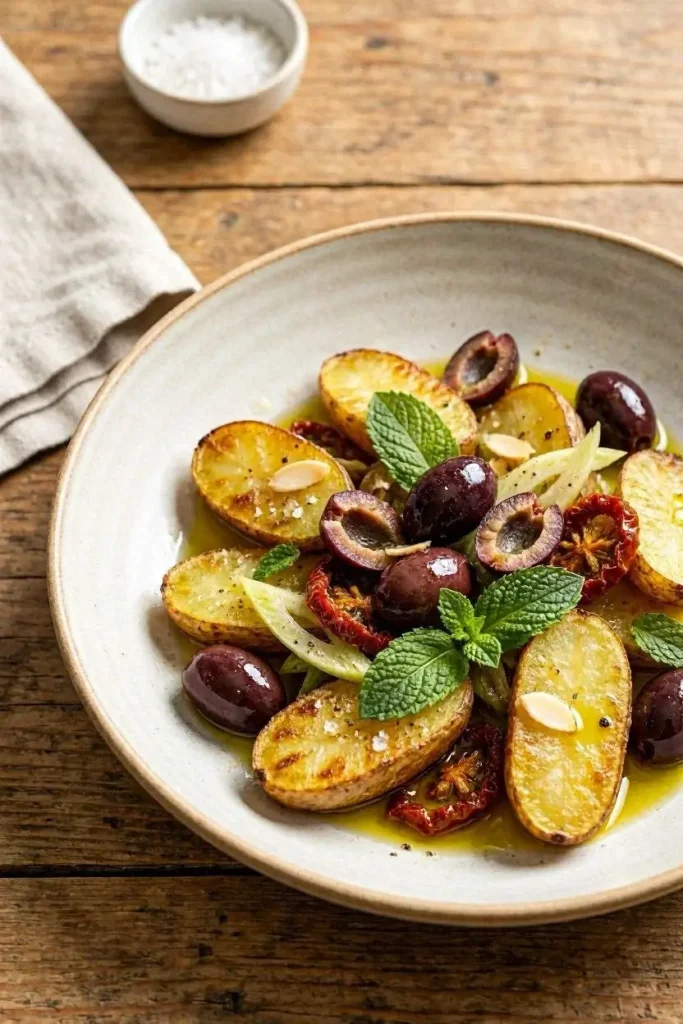 15 Potato Salad Recipe Ideas to Fill Your Summer Salad Bowl 17 Fresh heart-healthy Mediterranean diet potato salad with lemon and olive oil.