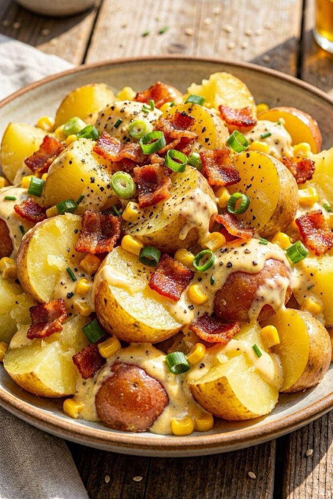 15 Potato Salad Recipe Ideas to Fill Your Summer Salad Bowl 15 Traditional egg potato salad packed with hard-boiled eggs and a creamy mustard-mayo dressing.