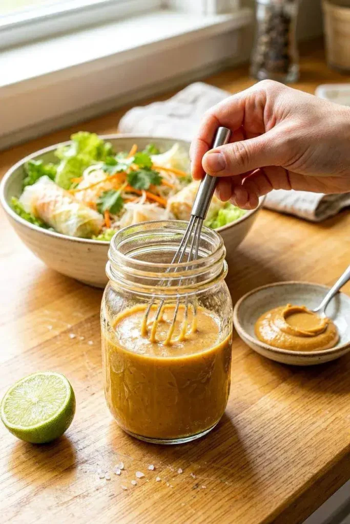 Spring Roll Salad Bowl with Peanut Dressing 2 spring roll salad bowl peanut dressing process.jpg
