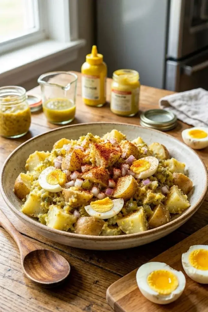 15 Potato Salad Recipe Ideas to Fill Your Summer Salad Bowl 6 Authentic southern potato salad recipe packed with hard-boiled eggs and mustard dressing.