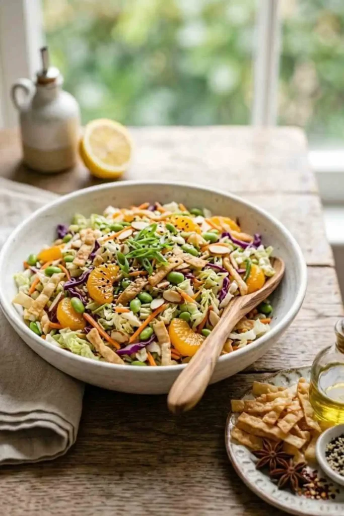 25 Best Chopped Salad Recipes (Easy, Fresh & Crowd-Pleasing) 16 Asian chopped salad with cabbage, edamame, mandarin oranges, almonds and sesame ginger dressing.