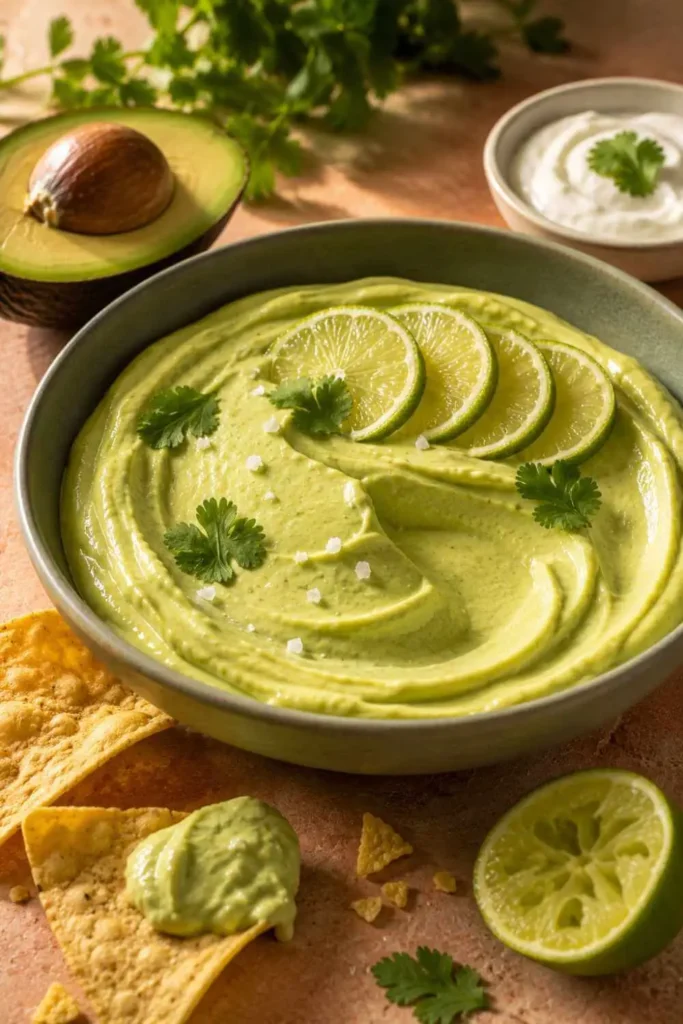 7 Best Dipping Sauces Recipes (Easy & Homemade!) 7 Smooth avocado cream sauce in a bowl - easy creamy dip recipe