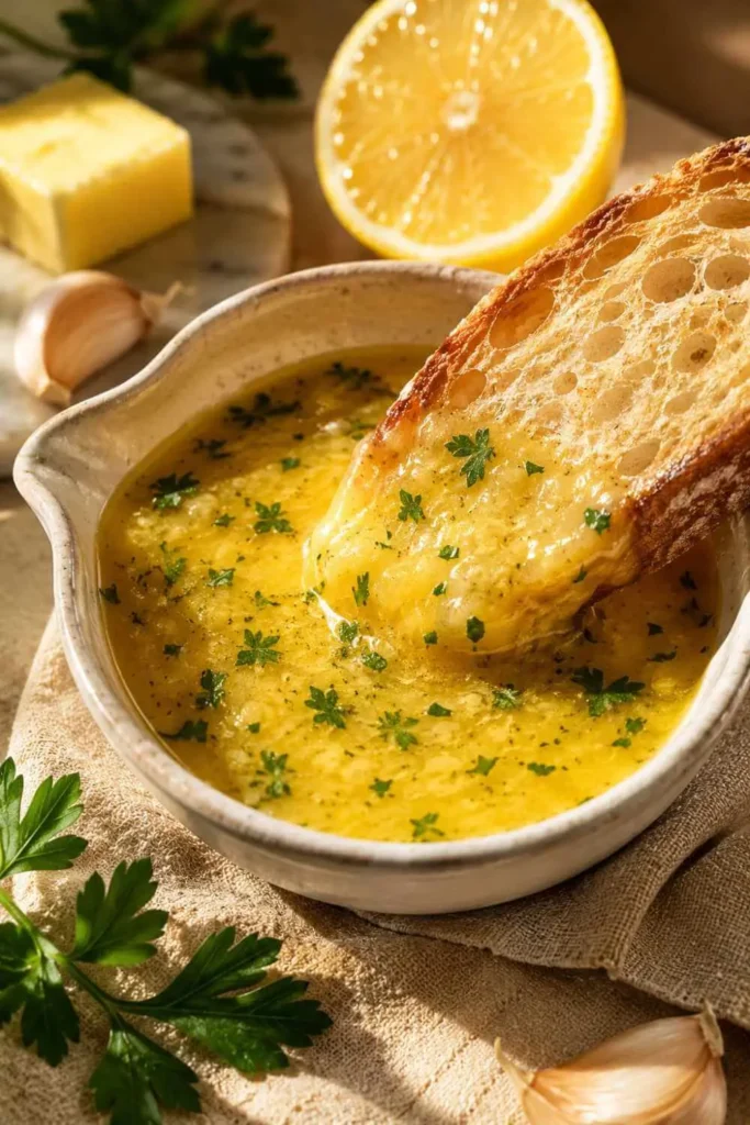 7 Best Dipping Sauces Recipes (Easy & Homemade!) 2 Lemon butter sauce in a white bowl - easy homemade dipping sauce recipe