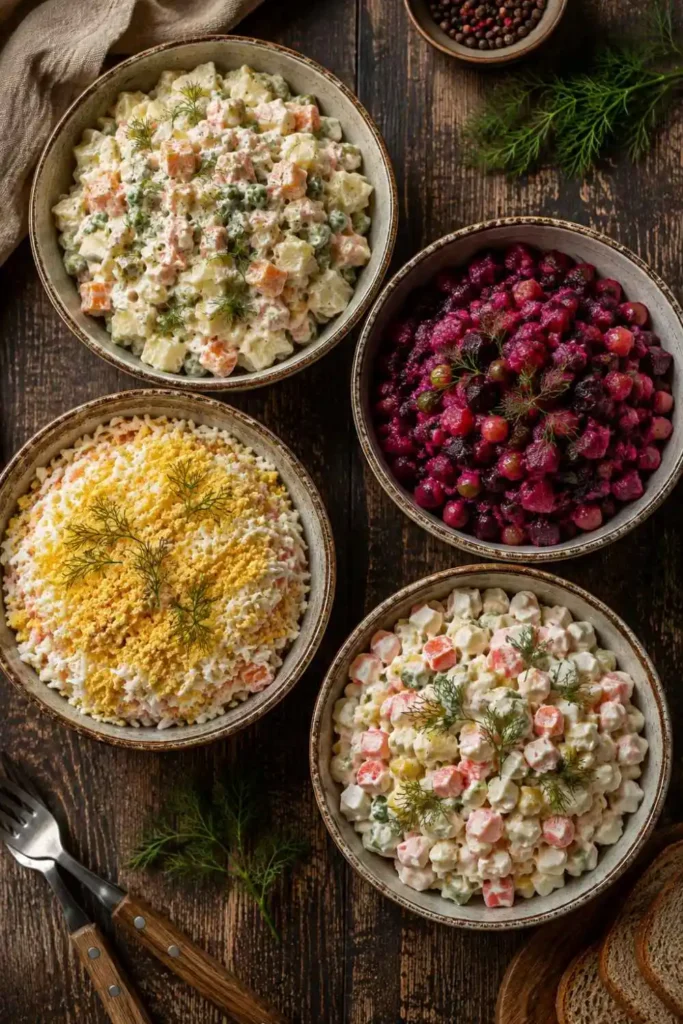 10 Russian Salad Recipe Ideas for Fresh & Easy Meals 1 Collection of 10 Russian salad recipes including Olivier salad, Vinegret beet salad, and Shuba layered salad